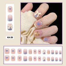 cute korean short 3d press on nails