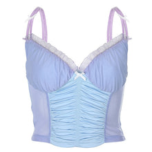 Y2K Kawaii Pastel Chiffon Corset Crop Top