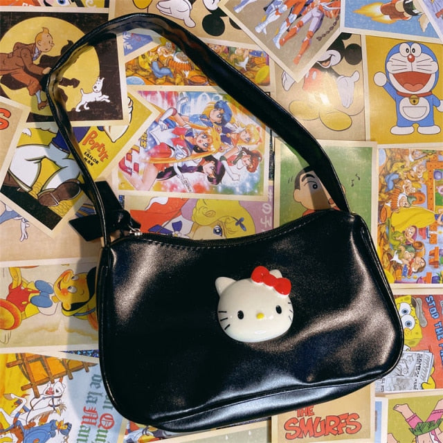 Harajuku Kawaii Fashion Y2K Hello Kitty Baguette Bag – The Kawaii Factory