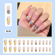 summer nails floral long press on nails set