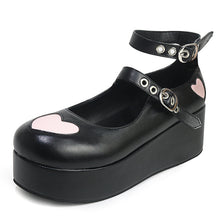 Harajuku Kawaii Fashion Y2K Lolita Heart Platform Mary Jane Shoes