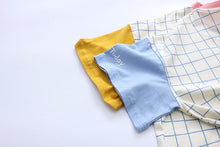 Harajuku Ulzzang Pastel Patchwork Sleeve Grid T-shirt