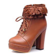 Harajuku Kawaii Gyaru Laceup Ankle Boots (6 Colors)