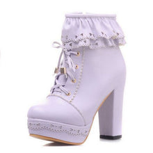 Harajuku Kawaii Gyaru Laceup Ankle Boots (6 Colors)