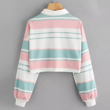 Harajuku Retro Striped Pastel Polo Tshirt