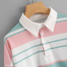 Harajuku Retro Striped Pastel Polo Tshirt