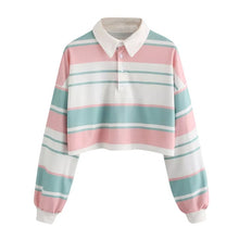 Harajuku Retro Striped Pastel Polo Tshirt