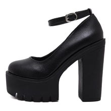 Harajuku Platform Ankle Strap Pumps (Black/White)