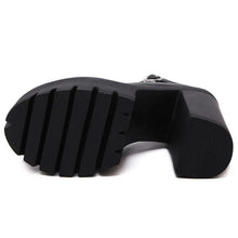 Harajuku Platform Ankle Strap Pumps (Black/White)