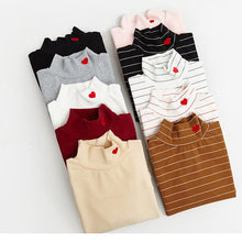 Essential Harajuku Heart Long Sleeve Turtleneck Sweater (10 Colors)