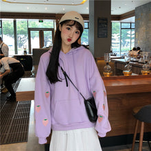 Strawberry Sleeves Forever Sweatshirt (White/Lavender)