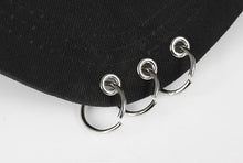 Korean Style Chain Piercing Baseball Cap (Black/Pink/White)