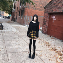 Harajuku Fall Winter Plaid Tennis Skirt (Yellow)