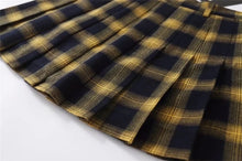 Harajuku Fall Winter Plaid Tennis Skirt (Yellow)