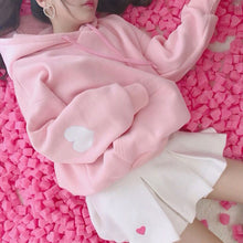 Harajuku Heart Elbow Patch Hoodie