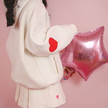 Harajuku Heart Elbow Patch Hoodie