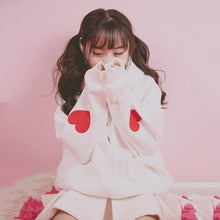 Harajuku Heart Elbow Patch Hoodie