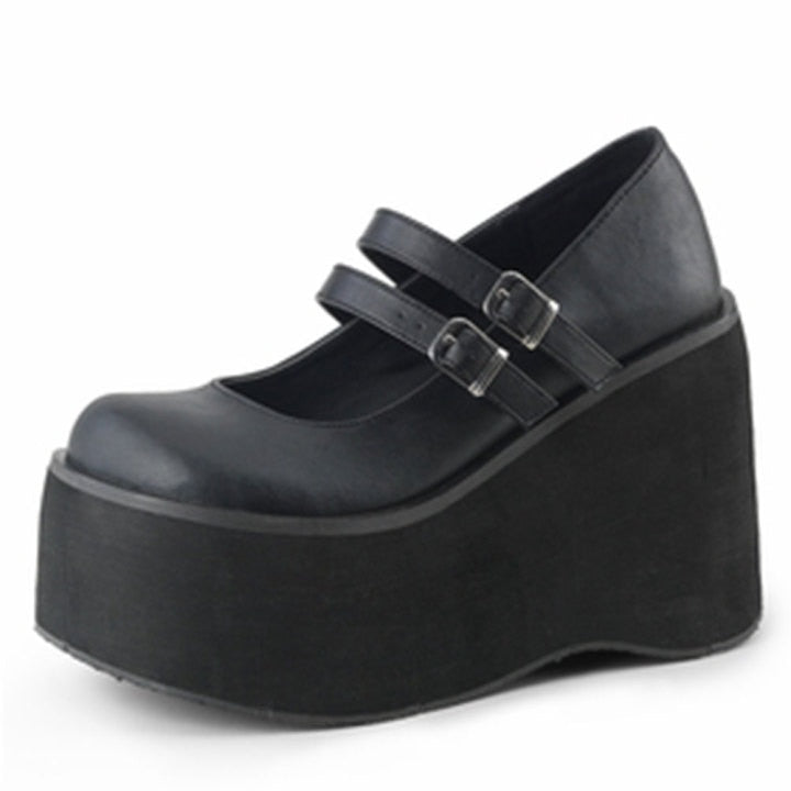 スニーカー Mary Jane Platform Shoes Black White Mary Jane Platform Shoes Chunky Heels | Kawaii Babe