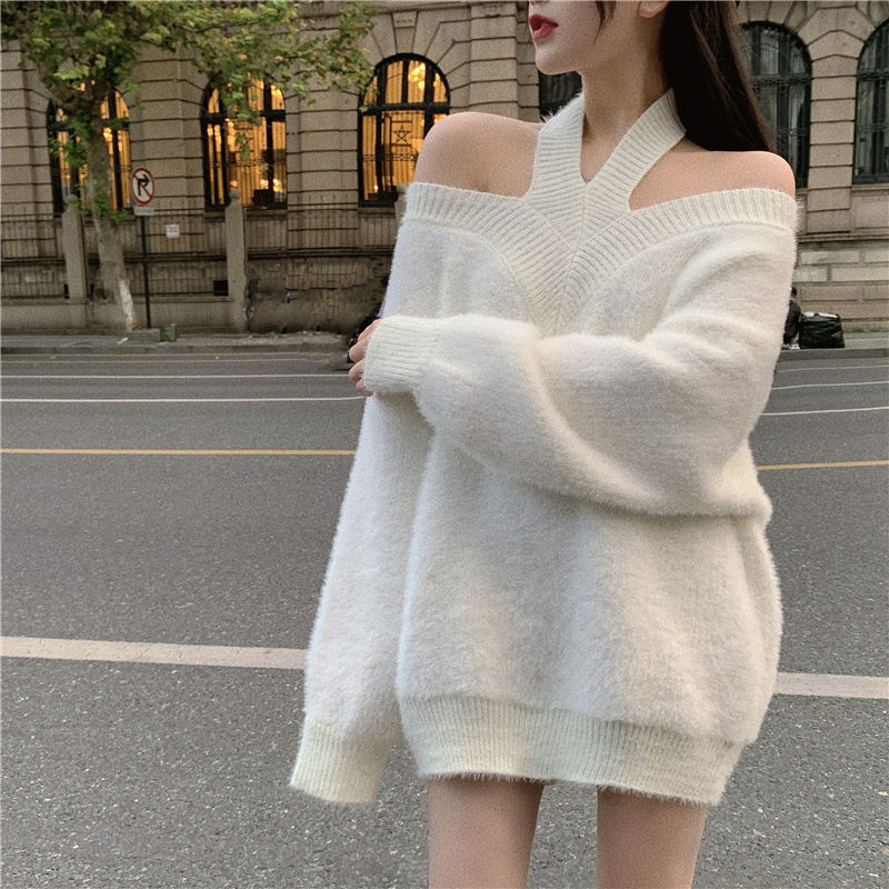 Japanese Korean Style Soft Girl Beige Oversized Knit Sweater Dress The Kawaii Factory Japanese Korean Style Soft Girl Beige Oversized Knit Sweater Dress The Kawaii Factory