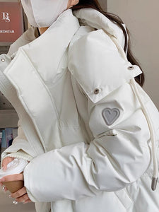 korean white puffer jacket womens