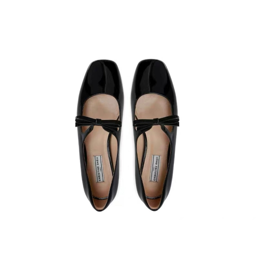 womens patent leather black ballet flats mary jane shoes