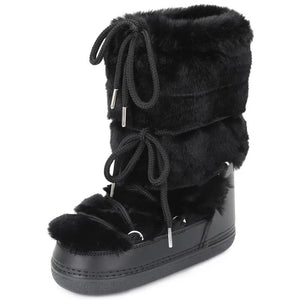 snow boots women black