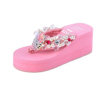 womens pink hello kitty sandals wedge flip flops beach slides