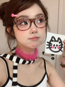 womens kawaii fashion outfit y2k aesthetic hello kitty eye glasses