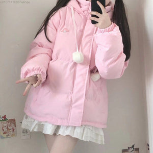 Kawaii Aesthetic My Melody Baby Pink Down Jacket Puffer Jacket