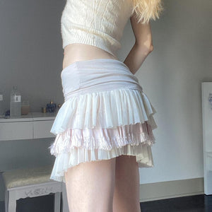 womens aesthetic skirts y2k balletcore mesh skirt