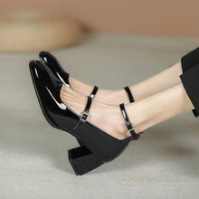 womens aesthetic shoes fall shoes small heel black patent leather mary jane shoes with straps