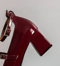 womens aesthetic shoes coquette red mary janes cherry red heels square toe low heel patent leather burgundy shoes