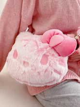 pink plush hello kitty cross body bag