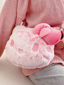 pink plush hello kitty cross body bag