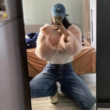 womens korean fashion outfits light pink winter jacket wide leg jeans