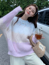 Kawaii Aesthetic Soft Girl Korean Pastel Gradient Light Knit Sweater
