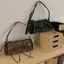 womens 2024 trendy bags leather bow bag shoulder bag bow handbag brown black multipocket