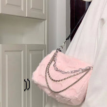Harajuku Kawaii Aesthetic Coquette Y2K Jirai Kei Baby Pink Heart Fur Shoulder Bag
