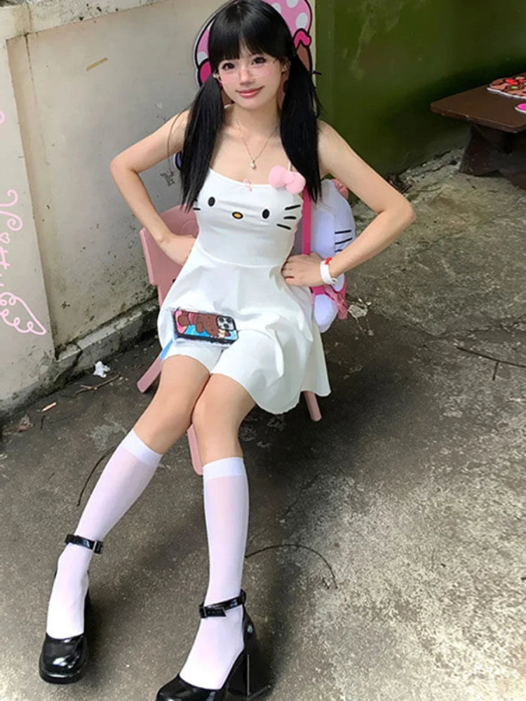 Womens Kawaii Fashion Hello Kitty Dress White The Kawaii Factory Womens Kawaii Fashion Hello Kitty Dress White The Kawaii Factory