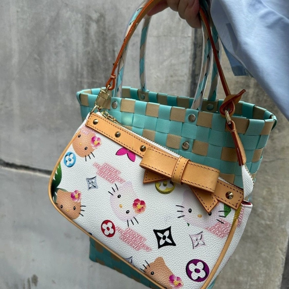 Hello kitty monogram Louis Vuitton pink handbag leather shoulder