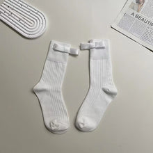 womens white bow socks