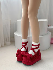 womens red platform shoes kawaii harajuku japanese fashion sweet lolita