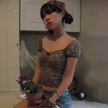 womens y2k aesthetic clothing leopard top gyaru tops