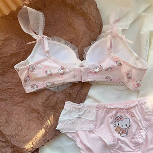 Harajuku Kawaii Underwear Pink Hello Kitty Bra Panties Lingerie Set The Kawaii Factory Harajuku Kawaii Underwear Pink Hello Kitty Bra Panties Lingerie Set The Kawaii Factory