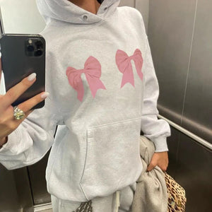 coquette hoodie with pink bows