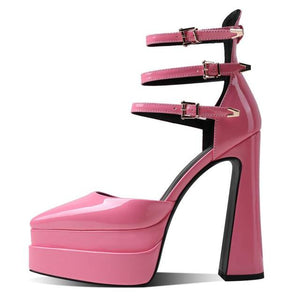 womens pink platform heels 6 inch heels pointed toe pumps shoes
