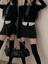Korean Style Y2K Aesthetic Preppy Old Money Rory Gilmore Pinstripe School Uniform Mini Skirt