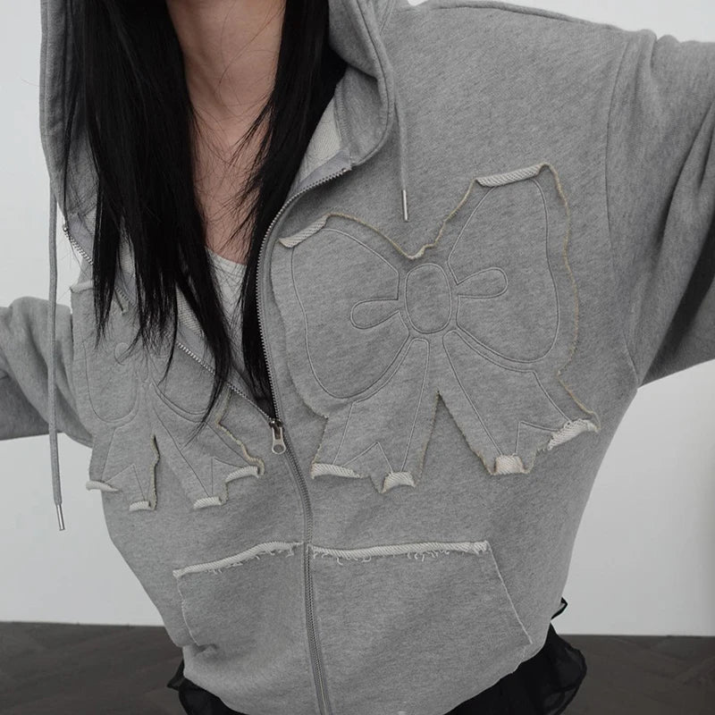 aesthetic hoodie oversized gray zip up hoodie womens