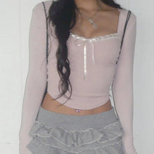 aesthetic outfits pink long sleeve crop top
