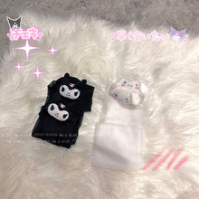kuromi and cinnamoroll white and black sheer socks